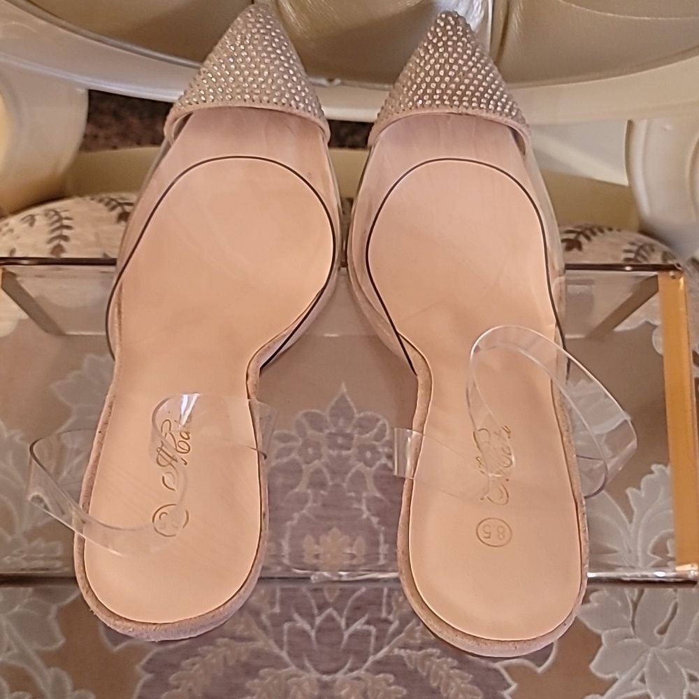 Beautiful Rhinestone Pointed Toe Slingbacks - Picture 10 of 16